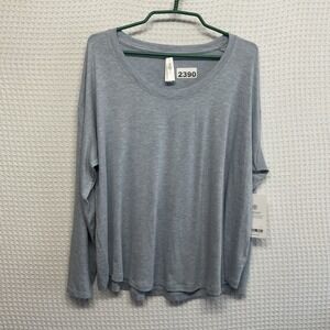 NWT Athleta Cloudlight‎ Stratus Blue Long Sleeve Top Size 1X Breathable